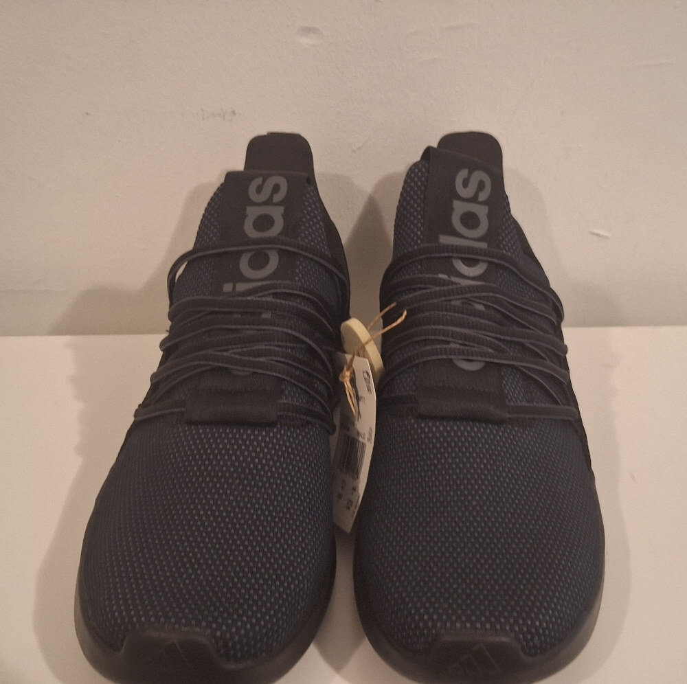 Adidas Black Sneakers with Knit Upper and Cushioned Sole